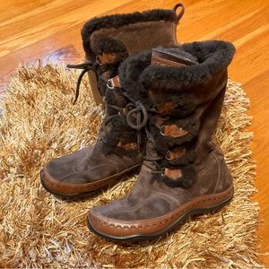 🥳HOST PICK🥳 THE NORTH FACE sz 6.5 Abby II Insulated Boots Suede Lace Up Brown
